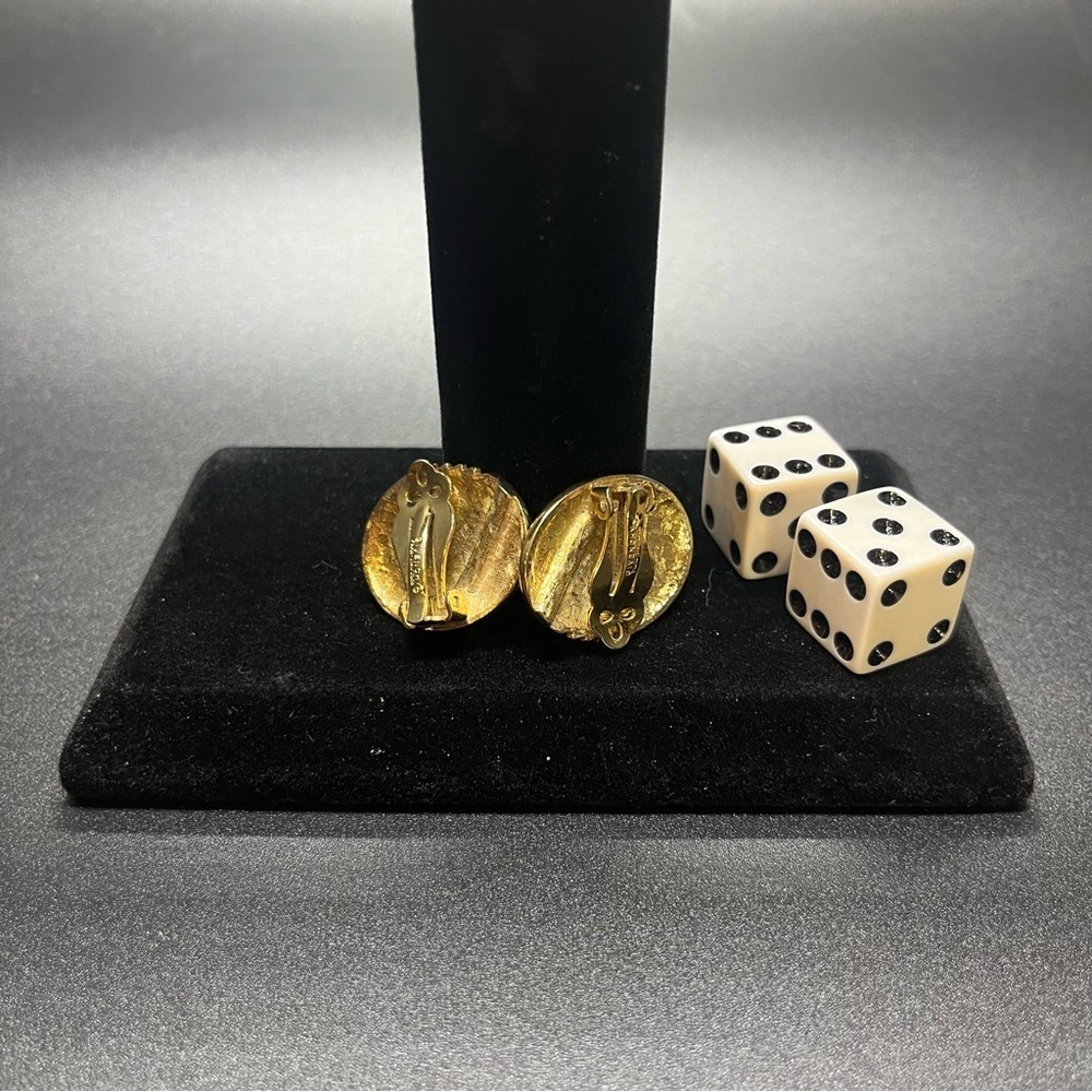 Vintage Givenchy Gold Tone Clip Earrings - Picture 2 of 7